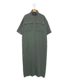 CLANE（クラネ）の古着「HALF ZIP MILITARY ONE PIECE　半袖ワンピース」｜グリーン