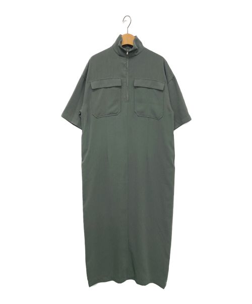 CLANE（クラネ）CLANE (クラネ) HALF ZIP MILITARY ONE PIECE　半袖ワンピース グリーン サイズ:1の古着・服飾アイテム