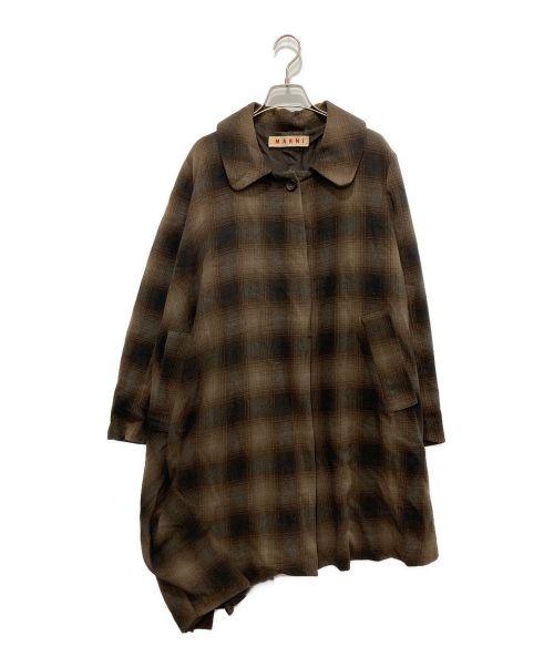 MARNI（マルニ）MARNI (マルニ) チェックコート ブラウン サイズ:40の古着・服飾アイテム