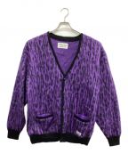 WACKO MARIAワコマリア）の古着「LEOPARD MOHAIR CARDIGAN(TYPE-2)/レオパードモヘアカーディガン」｜パープル×ブラック