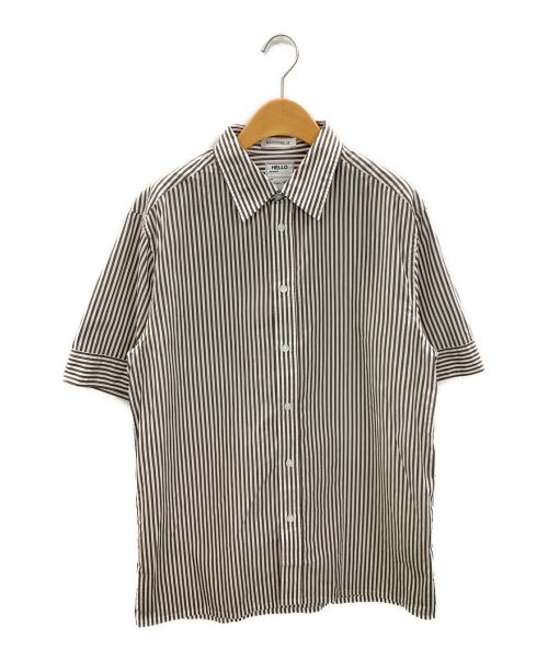 MADISON BLUE（マディソンブルー）MADISON BLUE (マディソンブルー) RELAXED FIT S/S SH B.STRIPE ブラウン サイズ:02(M)の古着・服飾アイテム