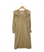 HER LIP TOハーリップトゥ）の古着「CottonTwill Ruffled Dress」｜ベージュ