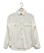 TOMORROW LANDトゥモローランド）の古着「セルローストリアセテート ダブルポケットシャツ」｜ホワイト