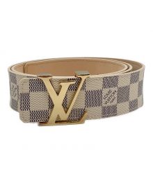 LOUIS VUITTON（ルイ ヴィトン）の古着「LV サンチュール イニシアル ベルト ダミエ アズール」｜アイボリー