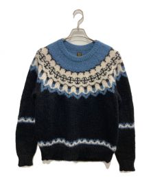 BATONER（バトナ―）の古着「MOHAIR NORDIC CREW NECK/モヘア ノルディック クルーネック セーター ニット 」｜ブラック