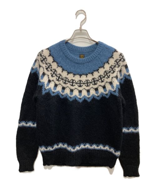 BATONER（バトナ―）BATONER (バトナ―) MOHAIR NORDIC CREW NECK/モヘア ノルディック クルーネック セーター ニット  ブラック サイズ:1の古着・服飾アイテム