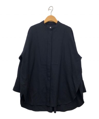 【美品】SACRA ウール混タキシードシャツ　38 チャコールグレー　タグ付きファッション