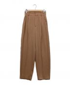 6(ROKU) BEAUTY&YOUTHロク ビューティーアンドユース）の古着「GEORGETTE TUCK PANTS」｜ベージュ