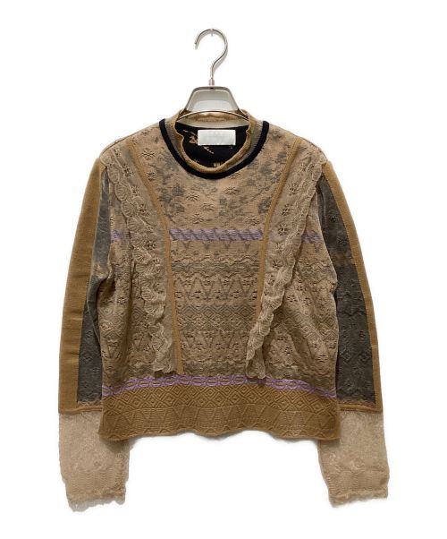 Mame Kurogouchi（マメクロゴウチ）Mame Kurogouchi (マメクロゴウチ) Cocoon Layered Knit Pullover ベージュ サイズ:2の古着・服飾アイテム