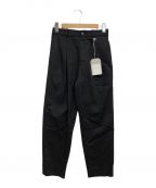 MARKAWAREマーカウェア）の古着「ORGANIC COTTON CAVALRY TWILL PEGTOP TROUSERS（オーガニックコットン キャバリーツイル）」｜ブラック