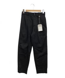 MARKAWARE（マーカウェア）の古着「ORGANIC COTTON CAVALRY TWILL PEGTOP TROUSERS（オーガニックコットン キャバリーツイル）」｜ブラック