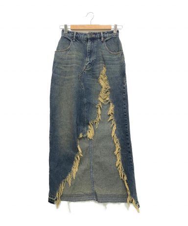 【中古・古着通販】ACLENT (アクレント) Vintage fringe denim skirt