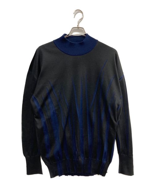 ISSEY MIYAKE MEN（イッセイミヤケメン）ISSEY MIYAKE MEN (イッセイミヤケメン) プリーツモックネックセーター/ME83KN236 ネイビー サイズ:３の古着・服飾アイテム