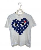 PLAY COMME des GARCONSプレイ コムデギャルソン）の古着「ポルカドットハートプリントTシャツ」｜ホワイト