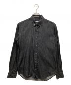 JOHN LAWRENCE SULLIVANジョン ローレンス サリバン）の古着「RIGID DENIM BUTTON DOWN SHIRT」｜ブラック