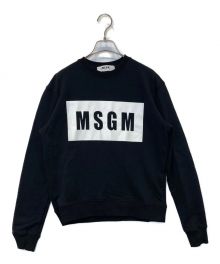 MSGM（エムエスジーエム）の古着「ボックスロゴスウェット」｜ブラック