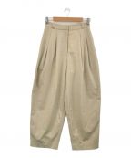 TODAYFULトゥデイフル）の古着「Highwaist Tuck Trousers」｜ベージュ