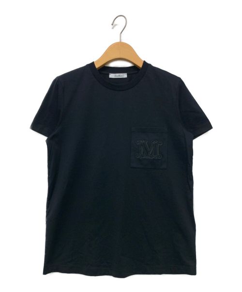 MaxMara（マックスマーラ）MaxMara (マックスマーラ) MロゴポケットTシャツ ブラック サイズ:Mの古着・服飾アイテム