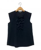 BOTTEGA VENETAボッテガベネタ）の古着「Tie Front Sleeveless blouse」｜ブラック