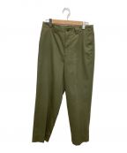 AUBETTオーベット）の古着「MELANGE WOOL GABARDINE BAGGY PANTS」｜オリーブ