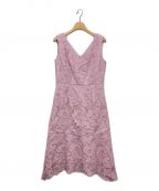 GRACE CONTINENTALグレースコンチネンタル）の古着「刺繍セミロングドレス」｜ピンク