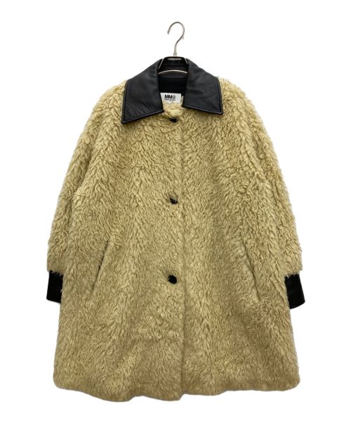 MM6 Maison Margiela（エムエムシックス メゾンマルジェラ）MM6 Maison Margiela (エムエムシックス メゾンマルジェラ) フェイクファーコート ベージュ サイズ:36の古着・服飾アイテム