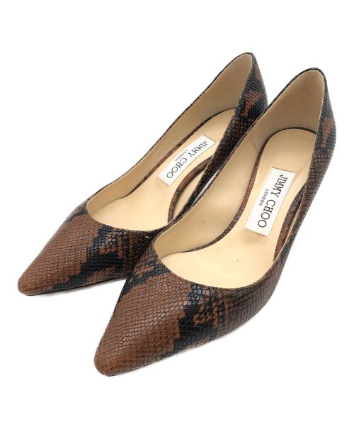 JIMMY CHOO（ジミーチュウ）JIMMY CHOO (ジミーチュウ) パイソンパンプス ブラウン サイズ:SIZE 36の古着・服飾アイテム