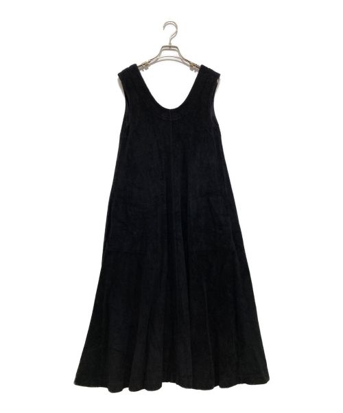 ATON（エイトン）ATON (エイトン) SUVIN PILE JERSEY FLARE DRESS ブラック サイズ:2の古着・服飾アイテム