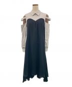 hazamaハザマ）の古着「シャツとドレスの二重奏」｜ベージュ×ブラック