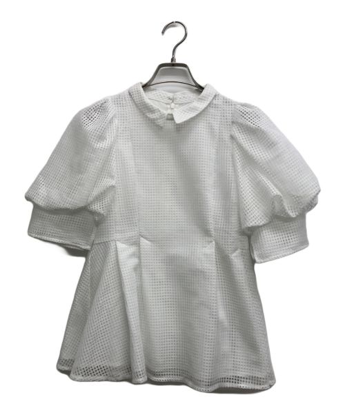 CELFORD（セルフォード）CELFORD (セルフォード) メッシュブラウス ホワイト サイズ:36の古着・服飾アイテム