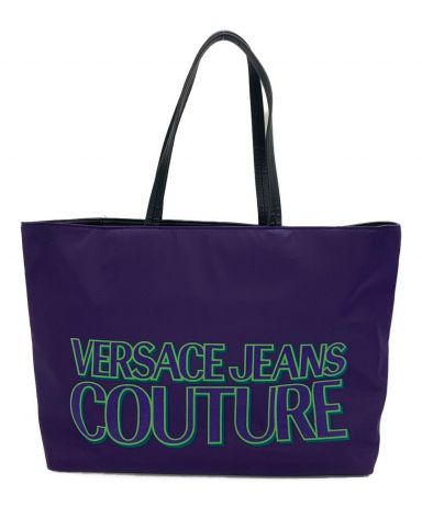 [中古]VERSACE JEANS COUTURE(ヴェルサーチ ジーンズクチュール)のレディース バッグ ロゴプリントトートバッグ