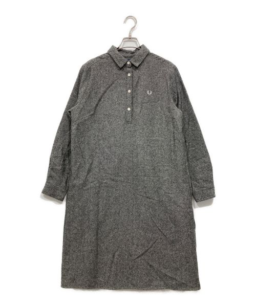 FRED PERRY（フレッドペリー）FRED PERRY (フレッドペリー) バックプリーツツイードワンピース グレー サイズ:10の古着・服飾アイテム