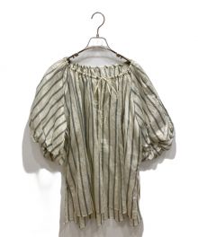 Uhr（ウーア）の古着「Striped Volume Sleeve Blouse」｜アイボリー