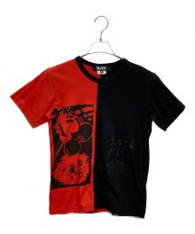 BLACK COMME des GARCONS×DISNEY（ブラック コムデギャルソン×ディズニー）の古着「ツートーンTシャツ」｜ブラック×レッド