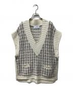 THREE DOTSスリードッツ）の古着「Color tweedy sweater loose vest」｜アイボリー