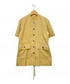 CLANEクラネ）の古着「CORDUROY STAND COLLAR SHIRT」｜イエロー