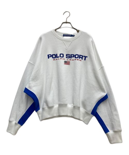 POLO SPORT（ポロスポーツ）POLO SPORT (ポロスポーツ) ドルマンスリーブ裏起毛ロゴスウェット ホワイト サイズ:Sの古着・服飾アイテム