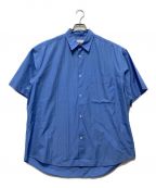 Graphpaperグラフペーパー）の古着「BROAD OVERSIZED S/S REGULAR COLLAR SHIRT」｜ブルー