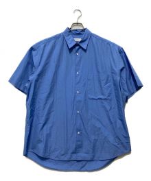 Graphpaper（グラフペーパー）の古着「BROAD OVERSIZED S/S REGULAR COLLAR SHIRT」｜ブルー