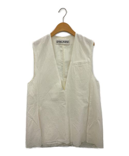 INSCRIRE（アンスクリア）INSCRIRE (アンスクリア) boil washer sleeveless jacket アイボリー サイズ:38の古着・服飾アイテム
