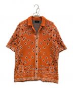 ALANUIアラヌイ）の古着「Bandana-jacquard Cotton Shirt バンダナ ジャガード コットン シャツ」｜オレンジ