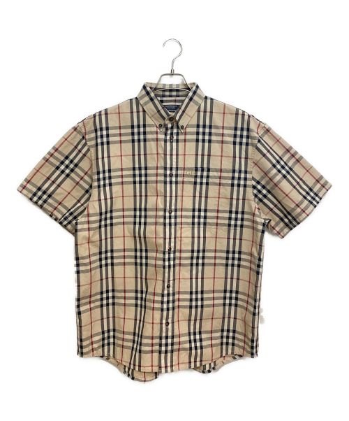 BURBERRY（バーバリー）BURBERRY (バーバリー) Gosha Rubchinskiy (ゴーシャラブチンスキー) Short Sleeved Check Shirt （ショートスリーブチェックシャツ） ベージュ サイズ:Mの古着・服飾アイテム