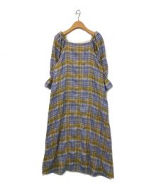 Ameri（アメリ）の古着「LACEY CHECK PUFF DRESS」｜パープル