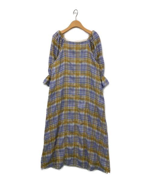 Ameri（アメリ）AMERI (アメリ) LACEY CHECK PUFF DRESS パープル サイズ:Sの古着・服飾アイテム