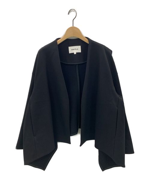 ENFOLD（エンフォルド）ENFOLD (エンフォルド) ライトダブルクロスフレアジャケット ブラック サイズ:36の古着・服飾アイテム