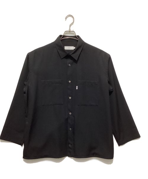 Graphpaper（グラフペーパー）Graphpaper (グラフペーパー) SELVAGE WOOL L/S BOX SHIRT ブラック サイズ:2の古着・服飾アイテム