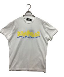 DSQUARED2（ディースクエアード）の古着「WAVING LOGO COOL T-SHIRT」｜ホワイト×イエロー