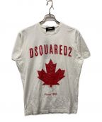 DSQUARED2ディースクエアード）の古着「LOGO PRINTED T-SHIRT」｜ホワイト×レッド