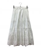 CADUNEカデュネ）の古着「アイレット刺繍ティアードスカート」｜ホワイト