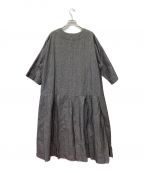 Gauze#ガーゼ）の古着「linen cotton pleated dress」｜ブラック